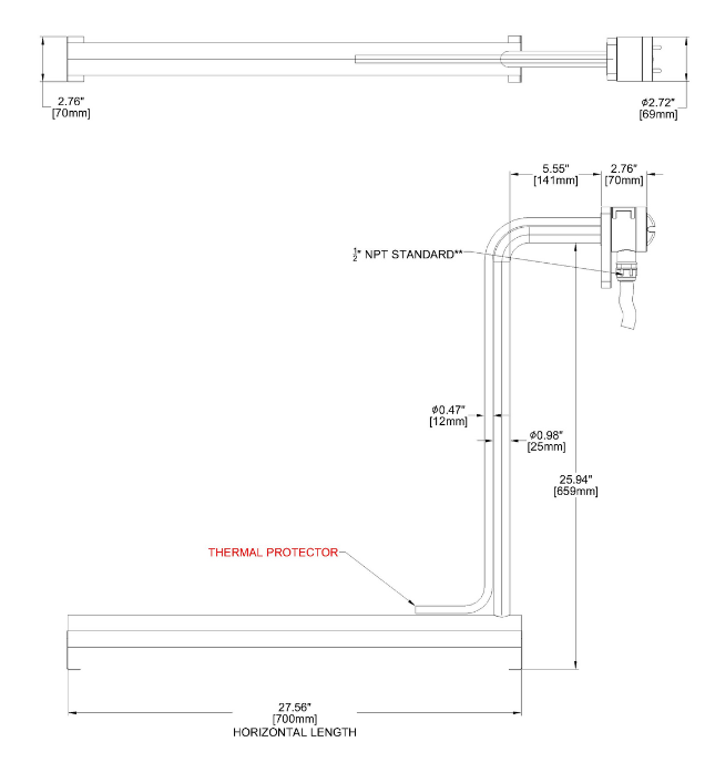 HDL Derated Metal L-Shaped Heater Specifics